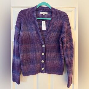 LOFT Multitone Purple Cardigan